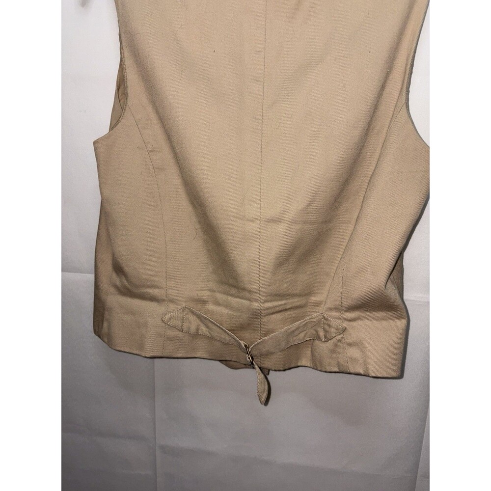 RALPH LAUREN Equestrian Double Breast Vest Size 10 Beige Horse Riding Bridgerton - Picture 8 of 9